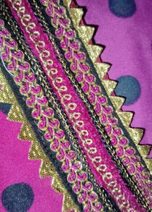 dark Pink Polka Dot Kurta Set with Pants