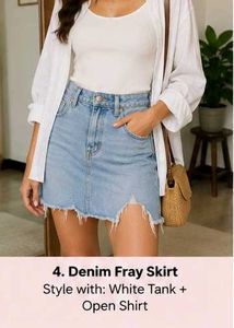 Distressed Denim Mini Skirt