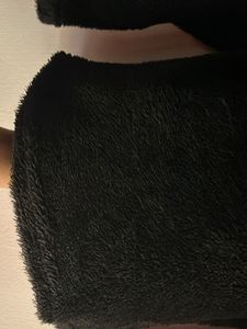Cozy Black Faux Fur Mock Neck Top
