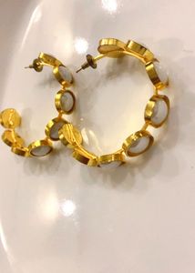 Elegant Hoop Earrings with Stone Accents