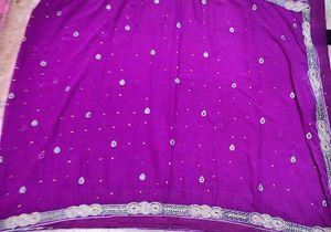 Elegant Purple Embroidered Saree