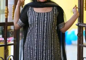 Elegant Black &amp; Gold Sharara suit