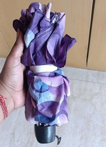 3 Fold Pretty Purple Bubble Print Umbrella