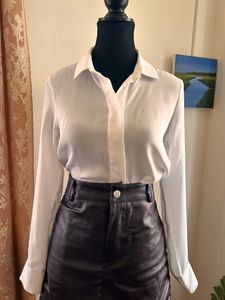 H&M White Long Sleeve Shirt