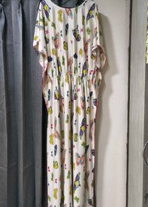 Chic Butterfly Print Kaftan Nighty