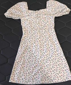 A line floral mini dress