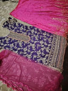 Royal Blue Sharara Suit (XL - Size)