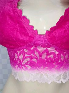 (400)Hot Pink Lace Bralette