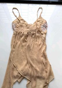 Sheer jet Lace Trim Cami Top