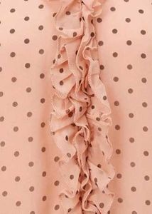 Peach Polka Dot Ruffle Top