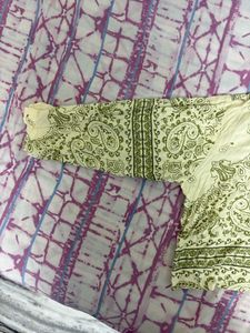 Stylish Paisley Cropped Print Shirt