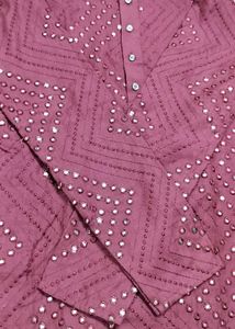 BURGUNDY MIRROR WORK KURTA