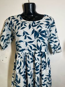 Leaf Print Midi Dress