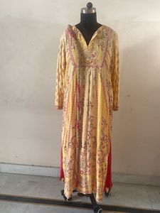 Yellow Printed Kurta