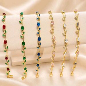 Elegant Floral Gemstone Br,acelet