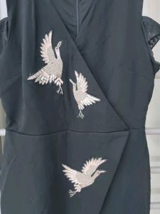 Chic Black Embroidered Dress