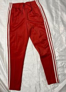 Red &amp; White Stripe Track Pants
