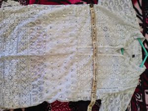 Elegant White Sequined Chikankari Kurta
