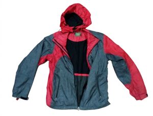 Red and Grey Hooded Jacket