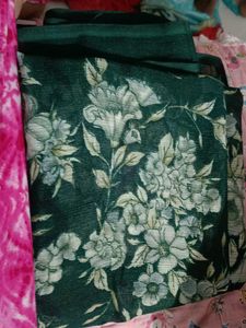 Floral Green saree