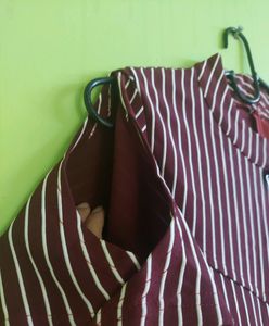 Maroon Striped Top