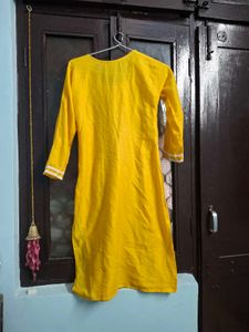 Vibrant Yellow Embroidered Kurta