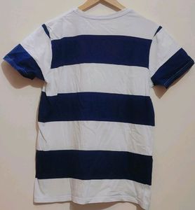 Navy Blue &amp; White T-shirt For Boy &amp; Men 36 Chest