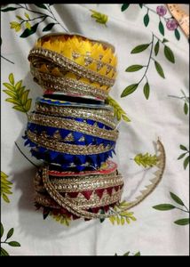 Embellished Fabric Trims - Yellow, Blue, Maroon