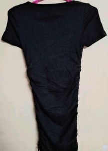 Black Ruched Bodycon Dress