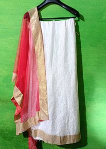 Pink White Lehenga Dress