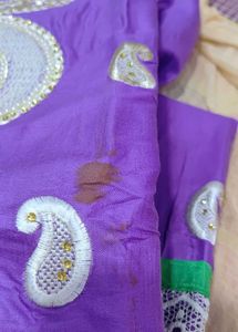 Pearl Purple Kurta salwar ,chiffon dup