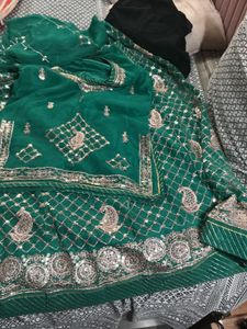 Embellished Emerald Green rajputi poshak