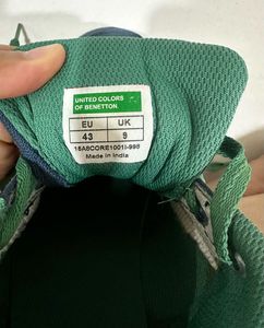 Benetton Men's Blue Canvas Sneakers