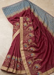 Rose designer saree