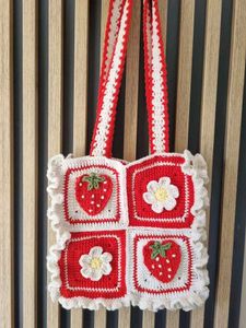 Handmade Crochet Strawberry shortcake Bag