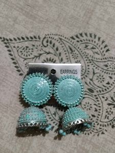 Turquoise Jhumka Earrings