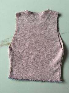 Zara Pink Textured Sleeveless Top