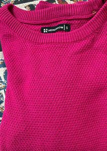 Magenta Knit Pullover Sweater