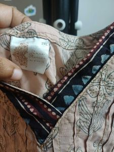 Light Brown Printed Kurta