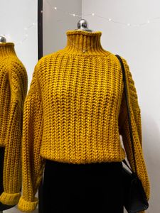 H&amp;M Yellow High Neck Sweater