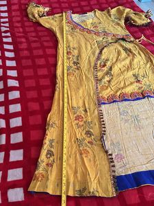 Yellow High Low Kurta Set