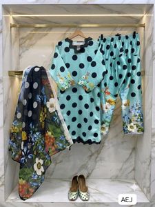 Polka Dot Kurta Set with Dupatta