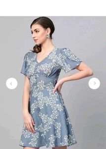 Blue Floral Mini Dress