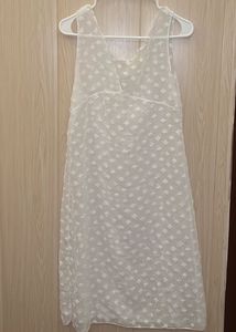 Sheer White Textured Dress