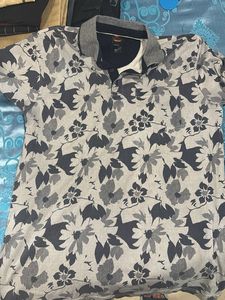 Men's Floral Print Polo Shirt