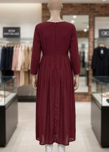 Maroon Anarkali Kurta with White Pants