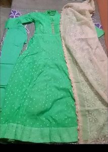 Elegant Green frock set with Dupatta