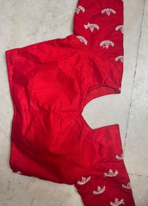 Red Embroidered Padded Blouse