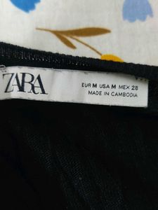 ZARA Striped Long Sleeve Cropped Top