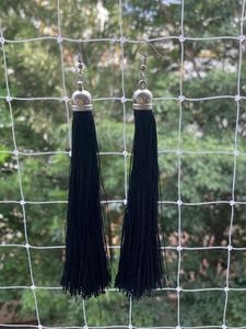Elegant Black Tassel Earrings
